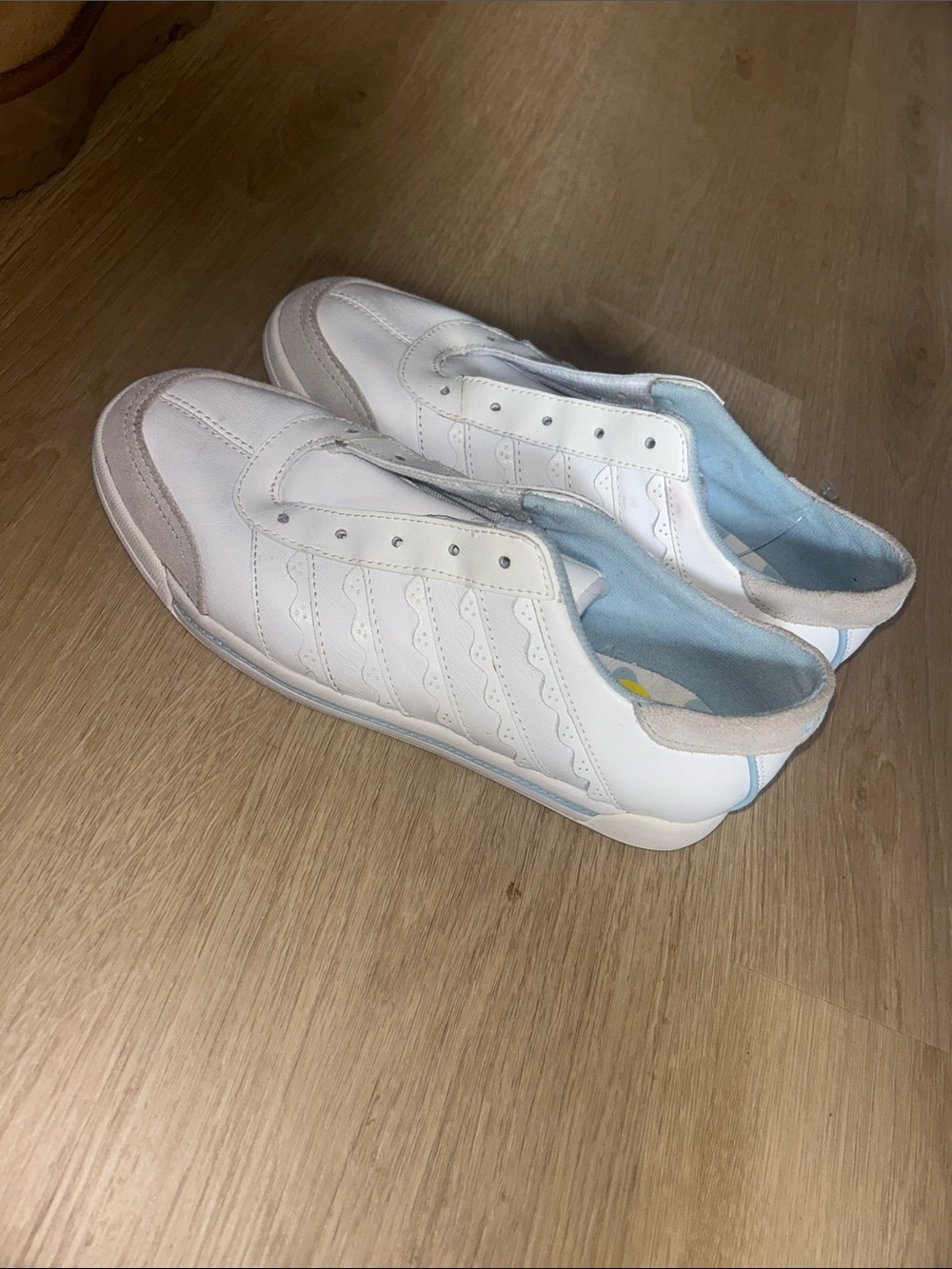 K-Swiss White and Light Blue Women's Sneakers